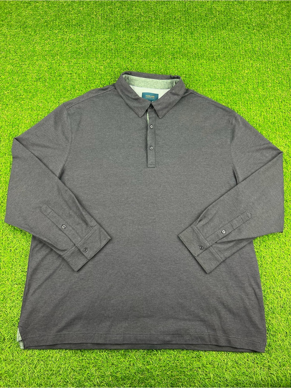 NWT Fairlane Perfomance Pique Long Sleeve Polo Heather Purple Mens Size 3XL